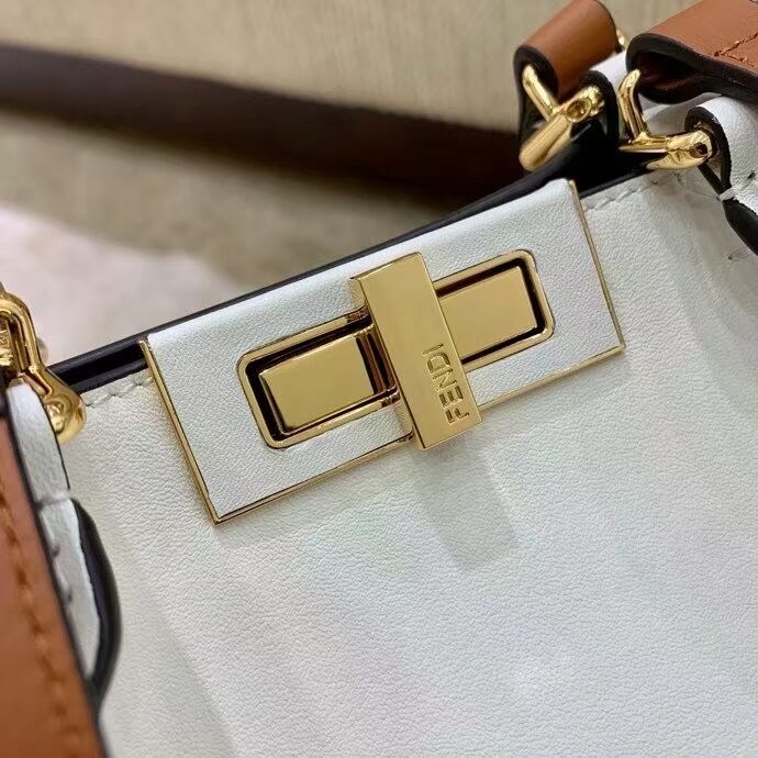 FENDI PEEKABOO X-TOTE leather bag F1527 white