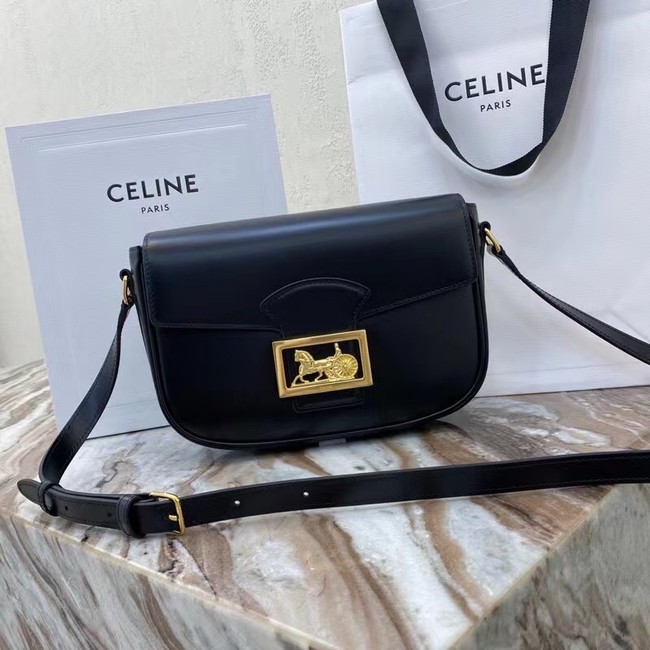 Celine TEEN TRIOMPHE BAG IN SHINY CALFSKIN MINERAL 195302 black