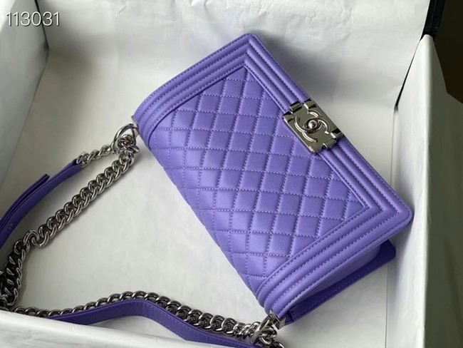 Chanel Le Boy Flap Shoulder Bag Original Leather A67086 purple