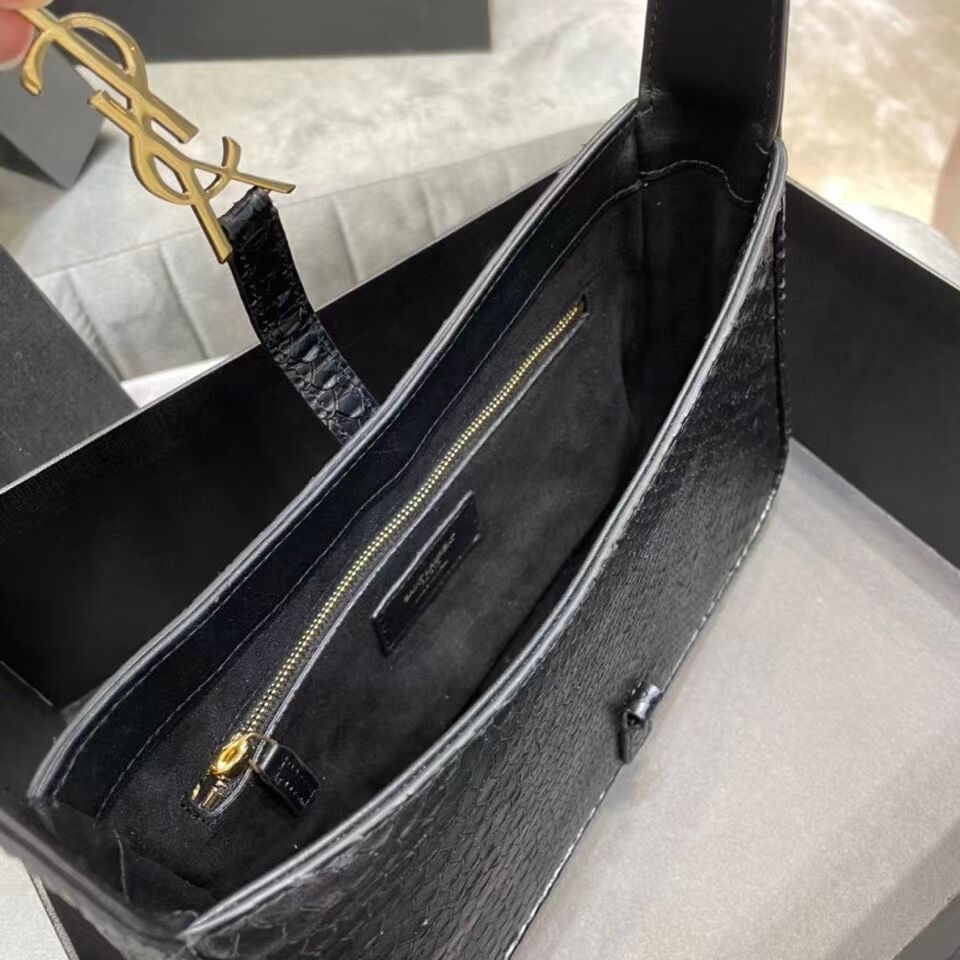 YSL LE 5 A 7 HOBO BAG IN MATTE PYTHON Y687228 black