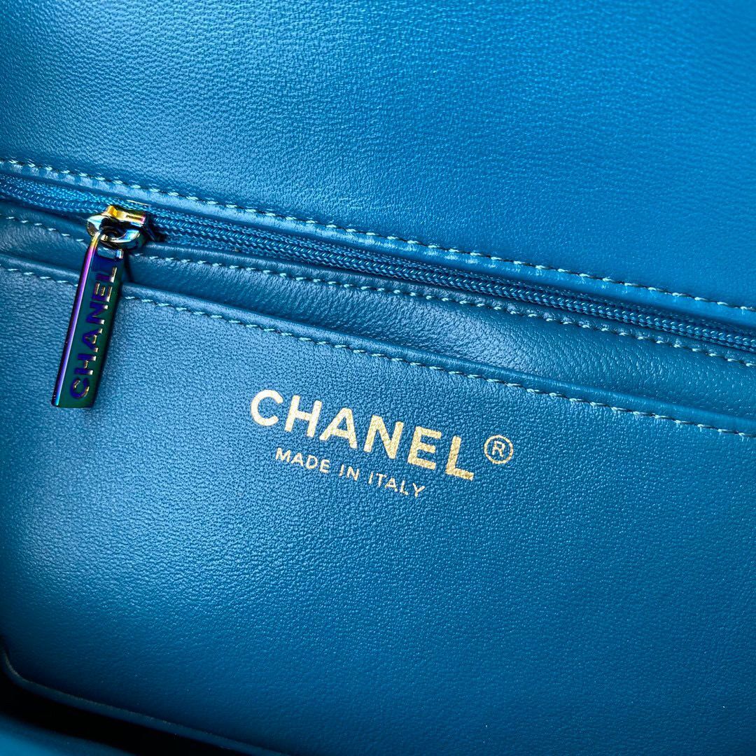 Chanel Classic Flap Shoulder Bag Original Sheepskin leather Colors Buckle A01116 Yellow&Blue