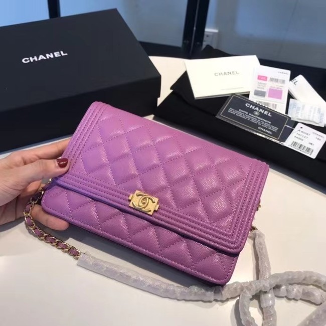 BOY CHANEL Original Wallet on Chain A80287 violet