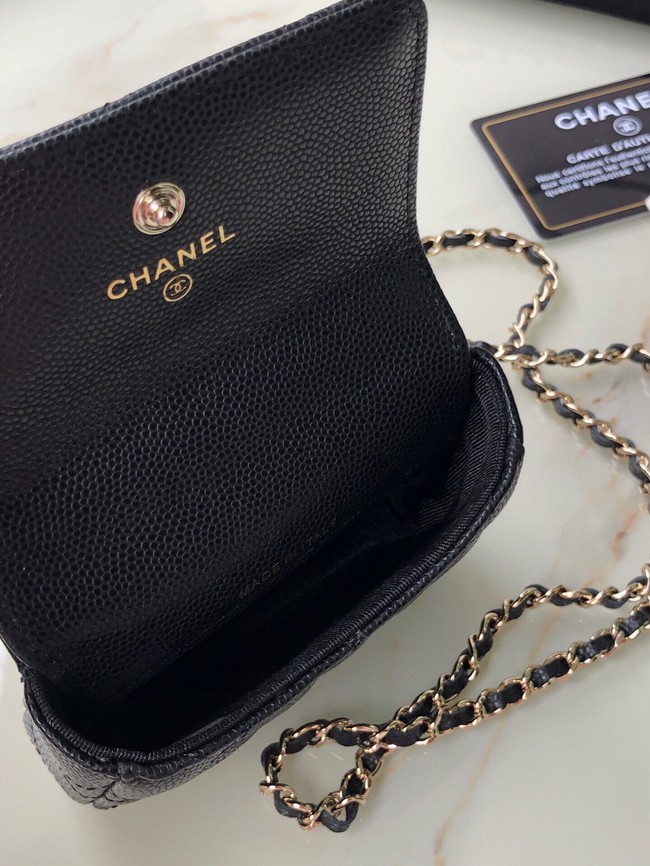 Chanel flap coin purse with chain AP2119 black