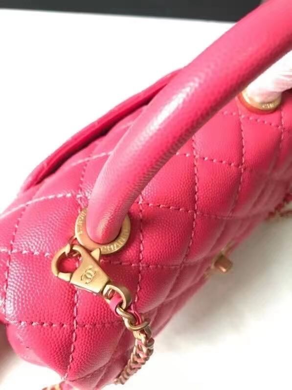 Chanel flap bag with top handle A92990 Rose