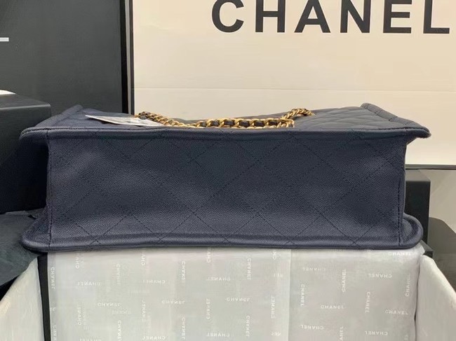 Chanel Original Leather Shopping Bag AS2360 Navy Blue