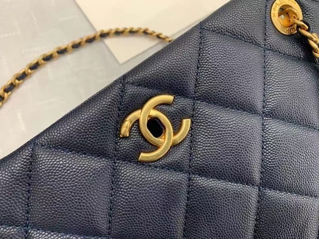 Chanel Original Leather Shopping Bag AS2360 Navy Blue