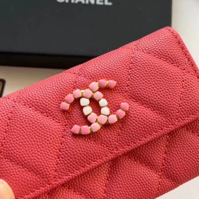 Chanel card holder Calfskin AP2038 red