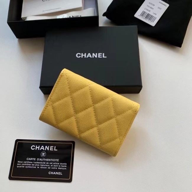 Chanel card holder Calfskin AP2038 yellow