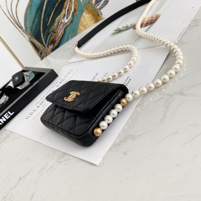 Chanel flap coin purse with chain 81085 black