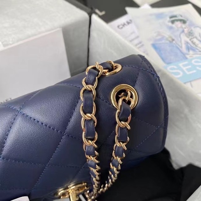 CHANEL mini flap bag AS2468 Navy Blue