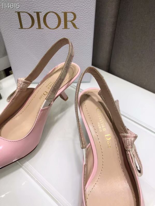 JADIOR SLINGBACK PUMP Patent Calfskin Dior770DJ-2 6.5 cm comma heel