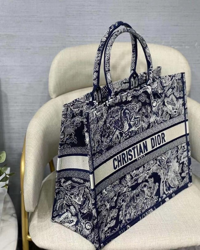 DIOR BOOK TOTE Blue Toile de Jouy Reverse Embroidery M1286ZR