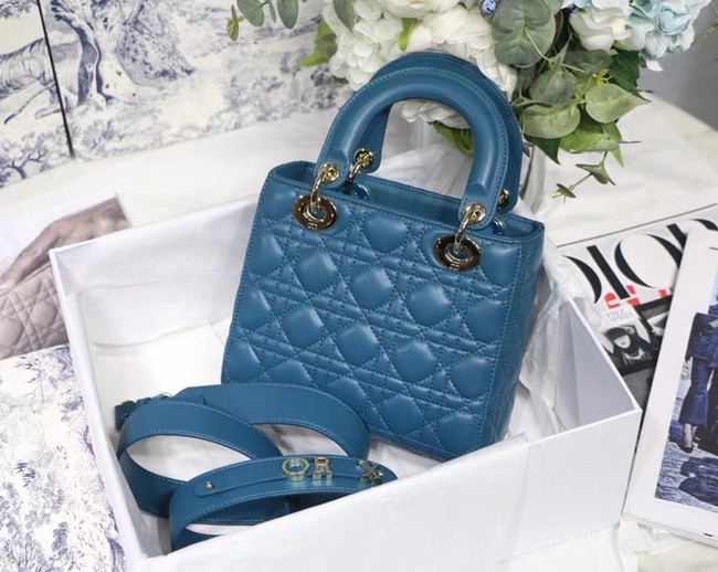 LADY DIOR MY ABCDIOR BAG Cannage Lambskin M0538O blue