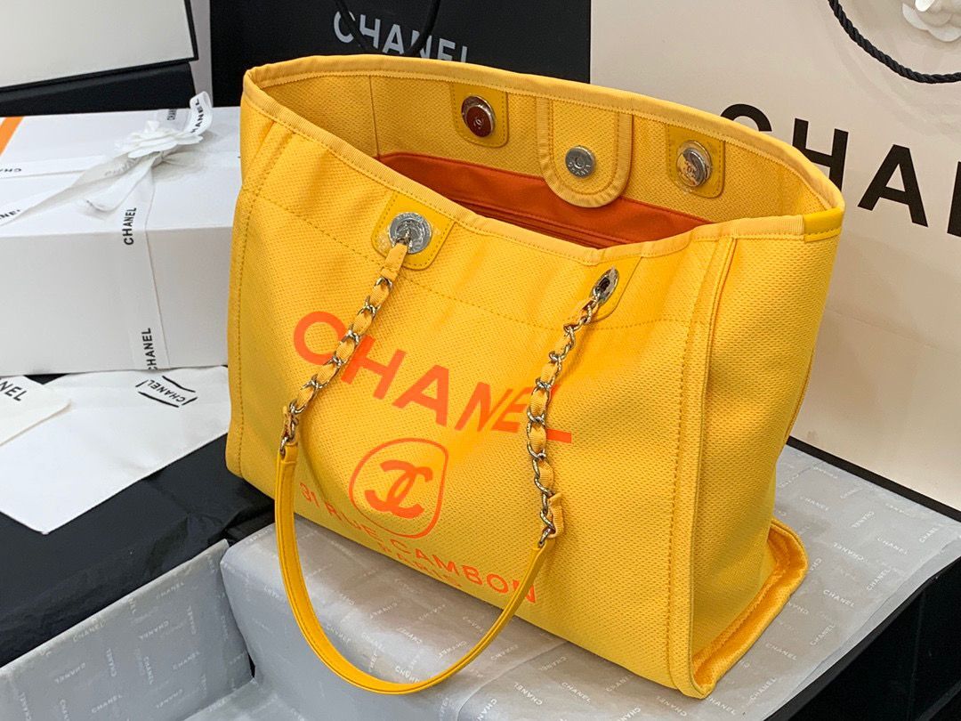 Chanel Original Medium Shopping Bag 67001 Yellow