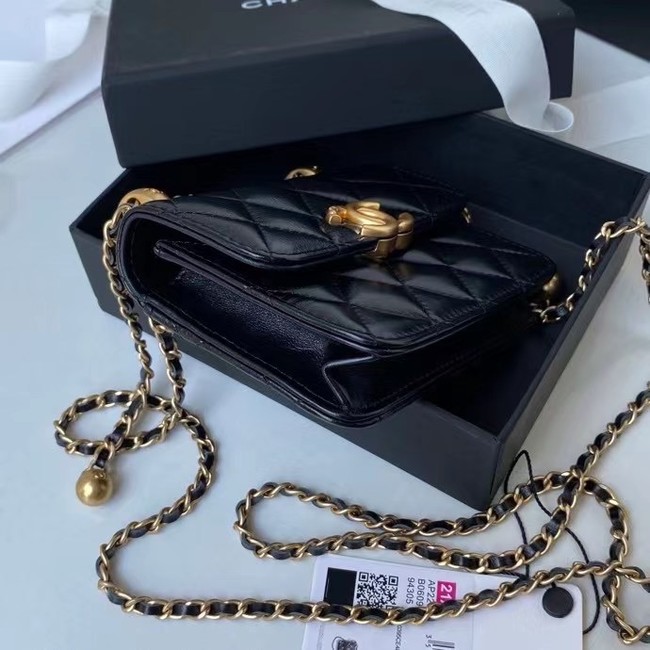 CHANEL mini wallet on chain AP2290 black