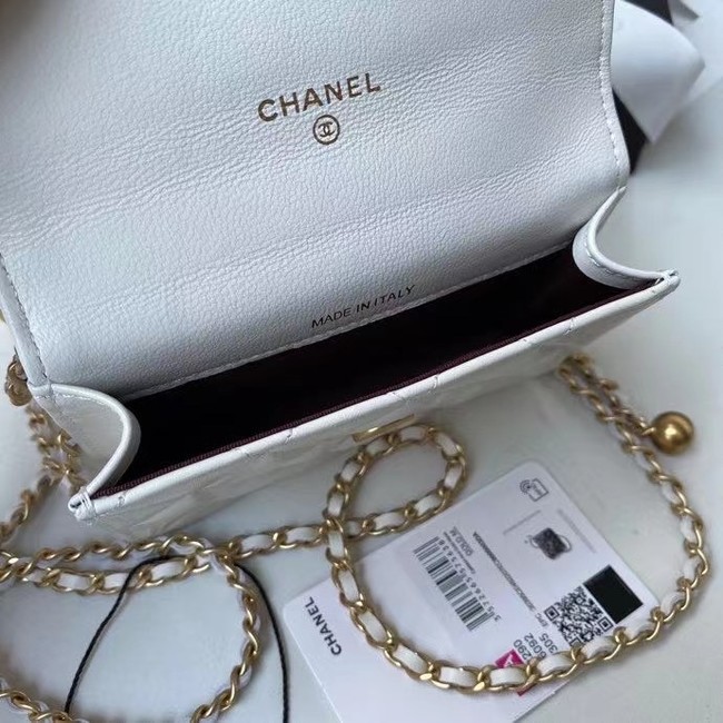 CHANEL mini wallet on chain AP2290 white