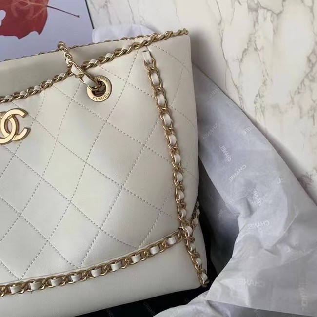 Chanel Original Leather Shopping Bag AS8018 white