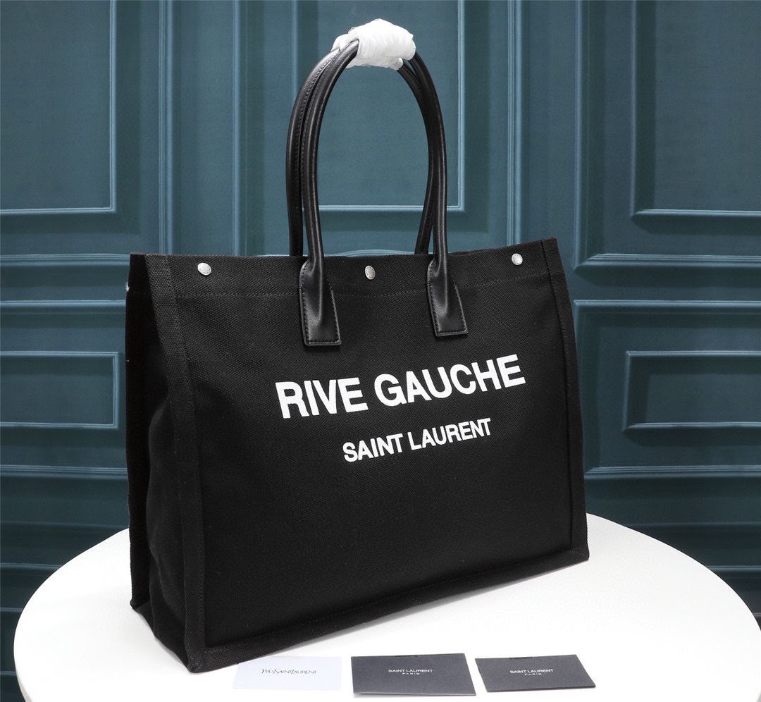 Yves Saint Laurent Rive Gauche Tote Shopping Bag 59929 Black