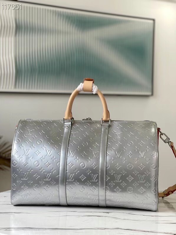 Louis Vuitton KEEPALL BANDOULIERE 50 M45886 Silver