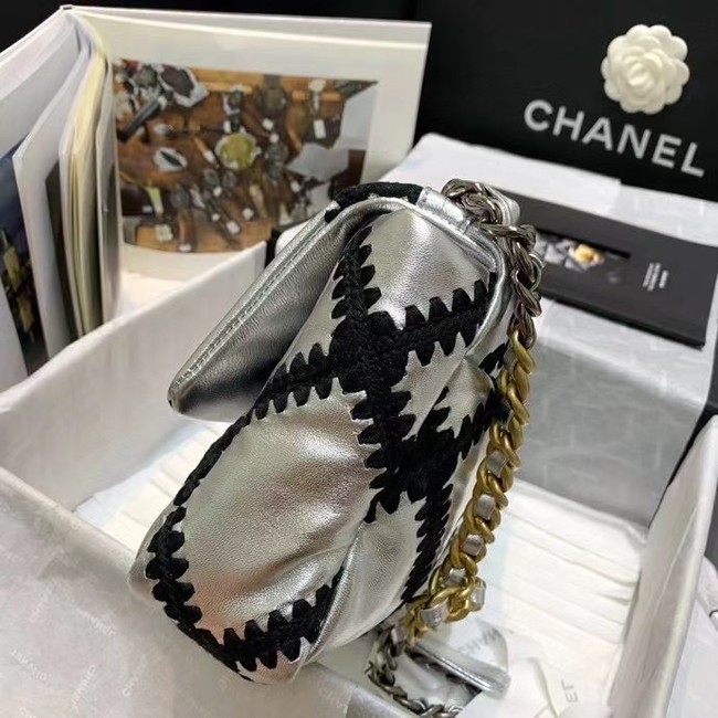 chanel 19 flap bag AS1160 Silver & Black