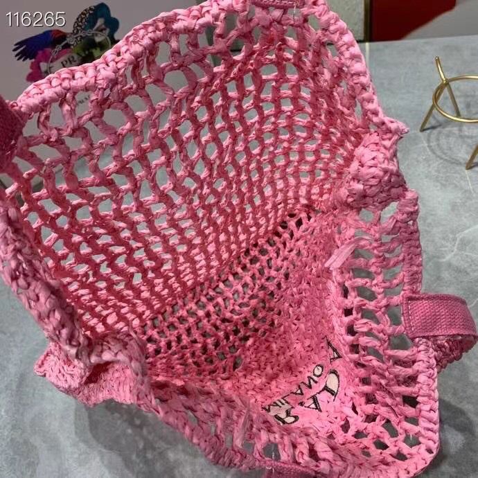 Prada Raffia tote bag 1BG393 pink