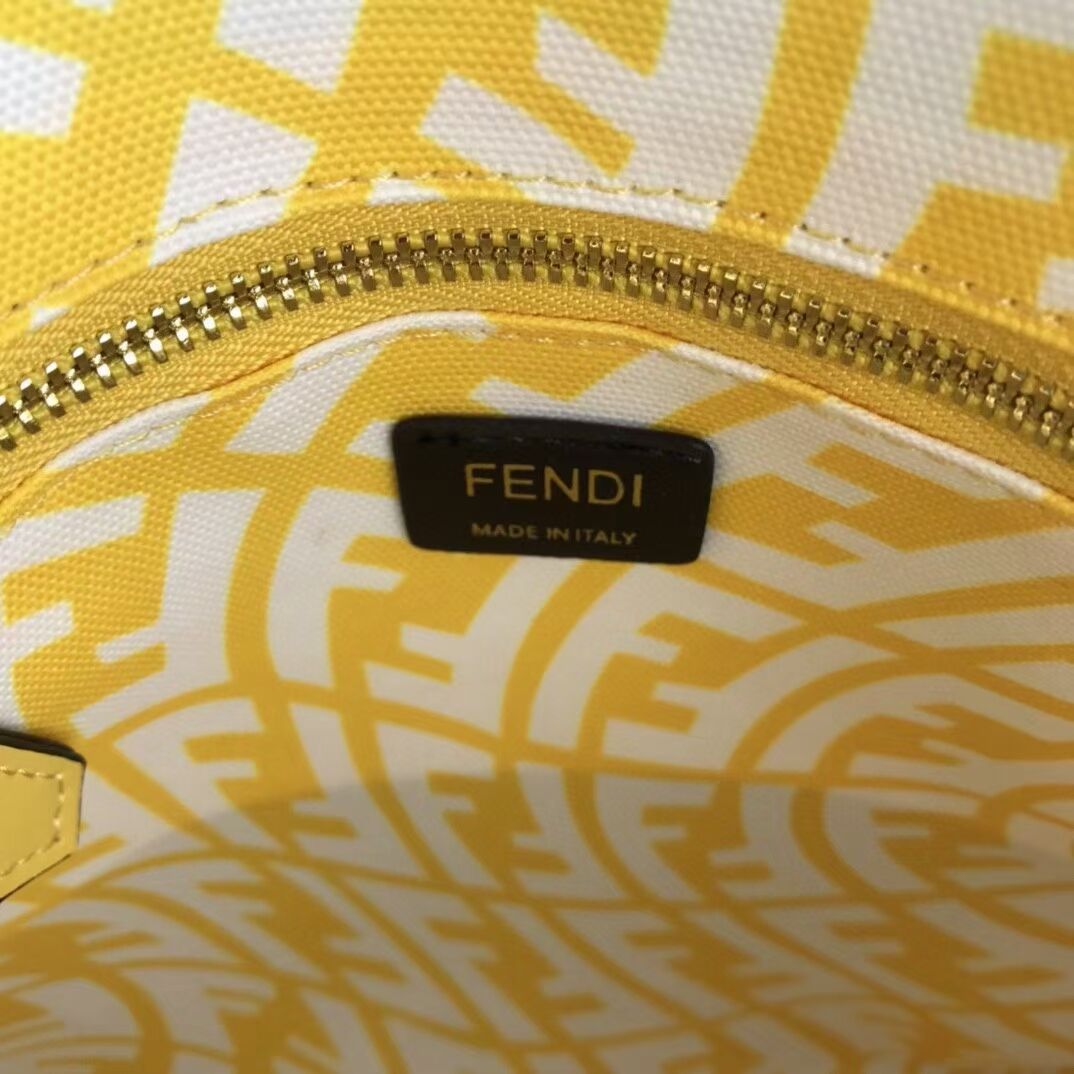 FENDI SHOPPER Yellow glazed canvas bag 8BH357AF