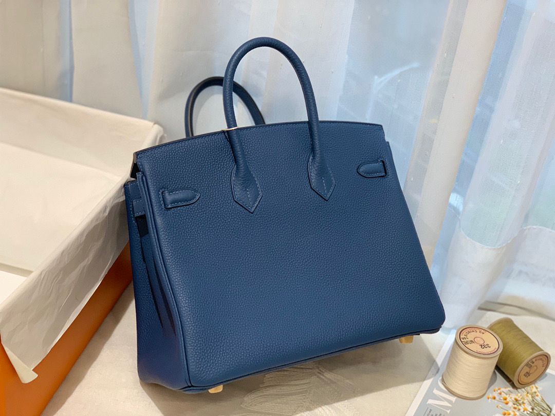 Hermes Birkin 25CM Togo Bag Original Leather H25E Dark Blue