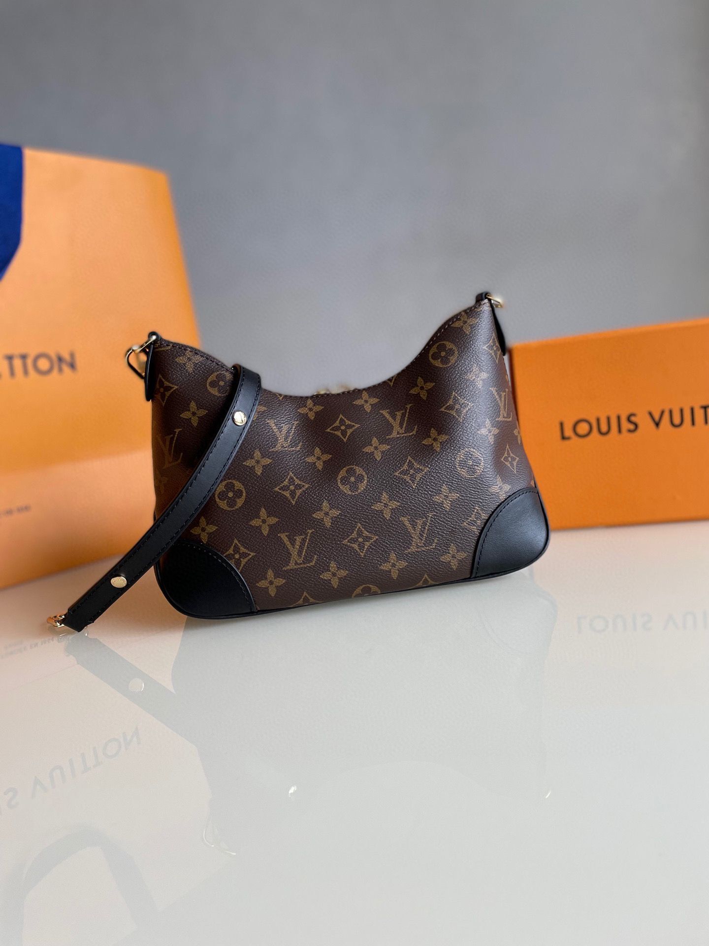 Louis Vuitton Monogram Canvas Boulogne Original Leather M45831 Black