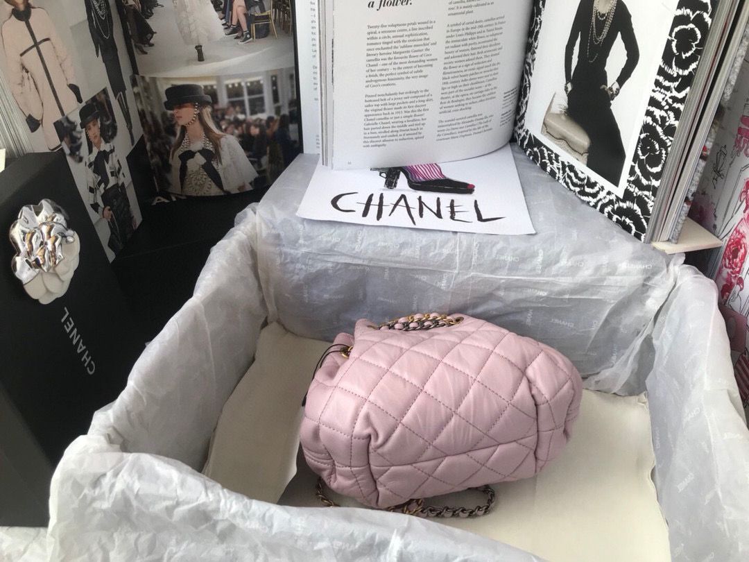 CHANEL Original Leather Rope Bag AS1802 Pink