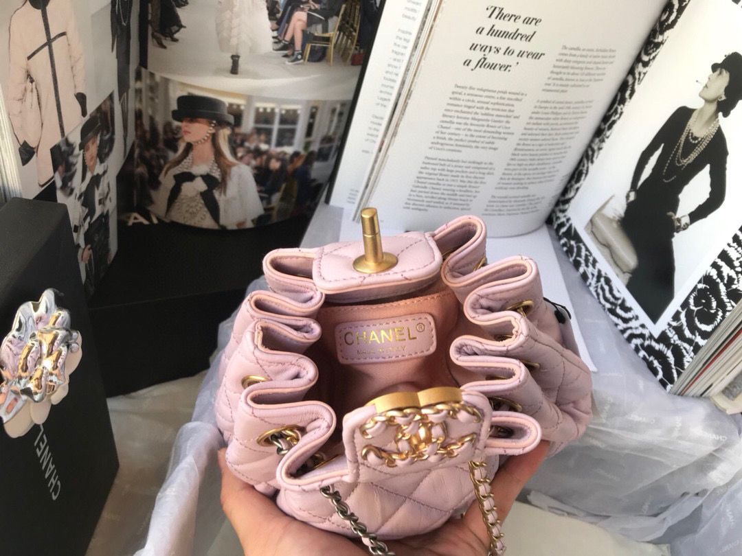 CHANEL Original Leather Rope Bag AS1802 Pink