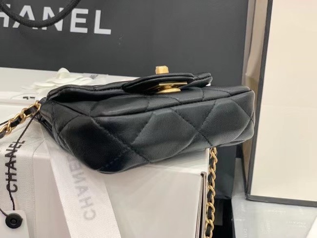 CHANEL Top Handle Micro Mini Wallet On Chain AP2271 Black