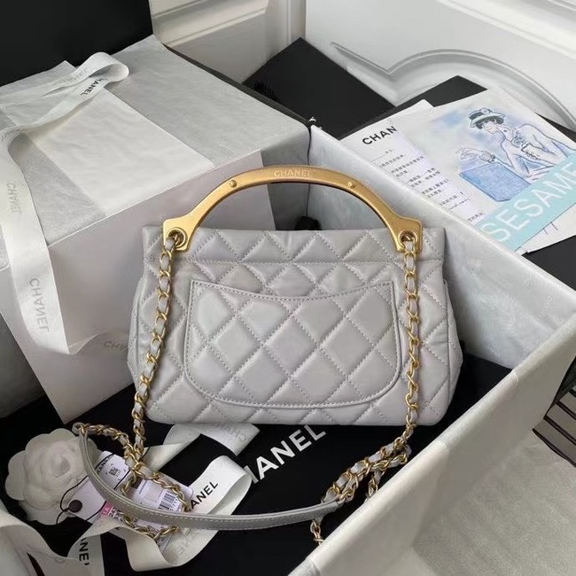 Chanel Flap Shoulder Bag Original leather AS2438 grey