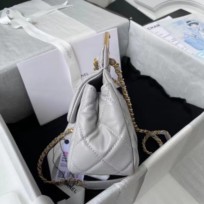 Chanel Flap Shoulder Bag Original leather AS2438 grey