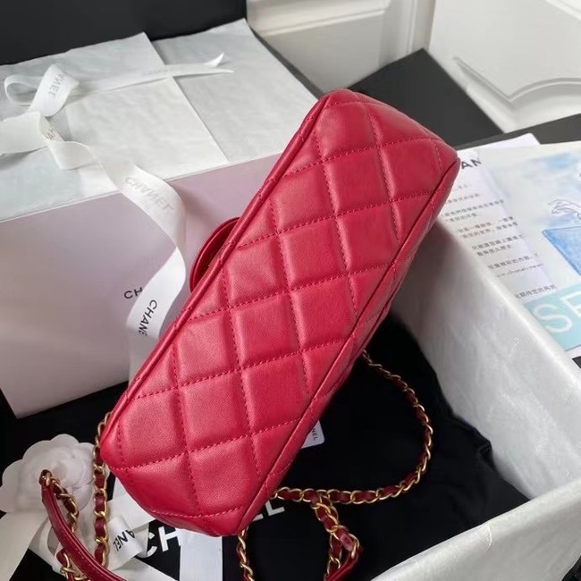 Chanel Flap Shoulder Bag Original leather AS2438 red