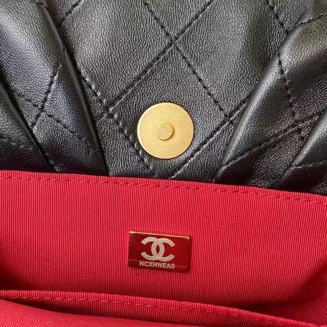 CHANEL Top Handle Leather Bag AS2609 black