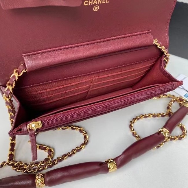 Chanel Flap Shoulder Bag mini Original leather AS2755 Wine