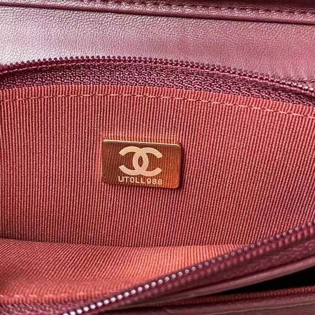 Chanel Flap Shoulder Bag mini Original leather AS2755 Wine