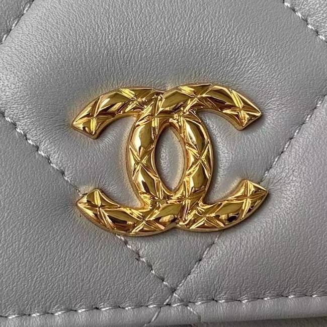 Chanel Flap Shoulder Bag mini Original leather AS2755 grey