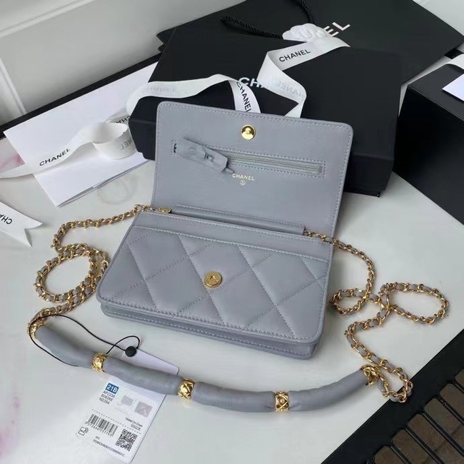 Chanel Flap Shoulder Bag mini Original leather AS2755 grey