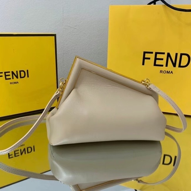 FENDI FIRST SMALL Cream leather bag 8BP129A