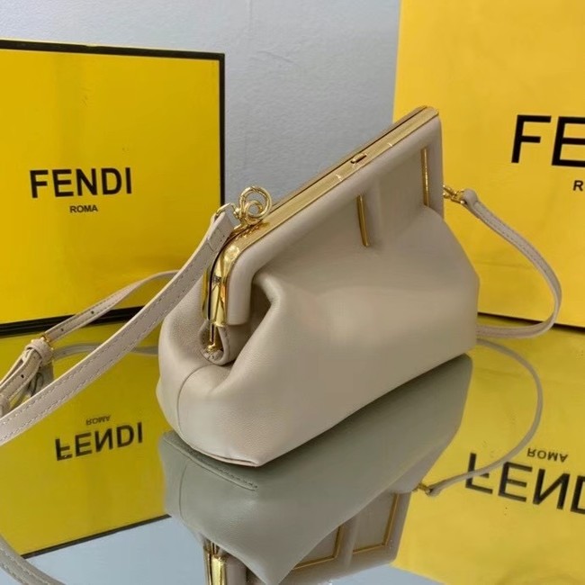 FENDI FIRST SMALL Cream leather bag 8BP129A