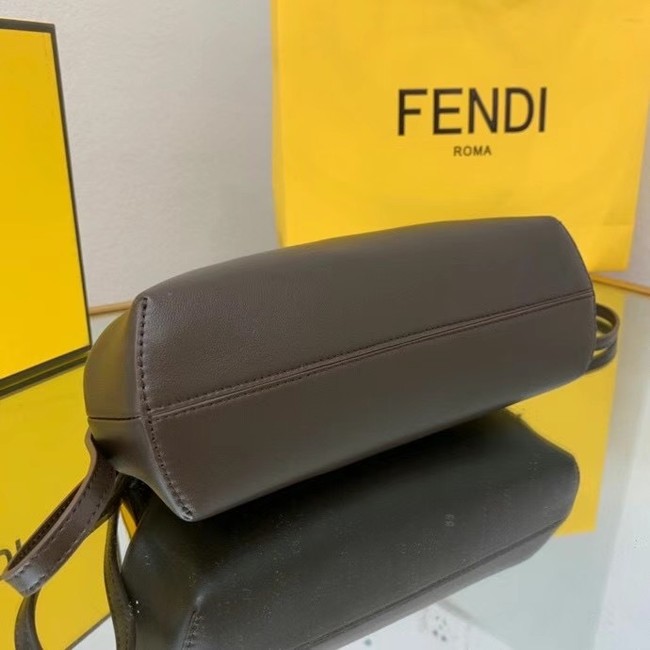 FENDI FIRST SMALL Dark brown leather bag 8BP129A