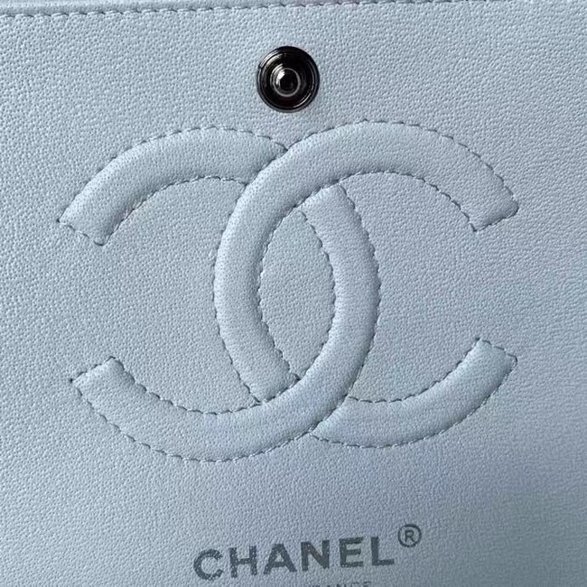 chanel classic handbag Lambskin & silver Metal A01112 white