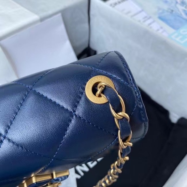 Chanel Flap Shoulder Bag Original leather AS2633 blue