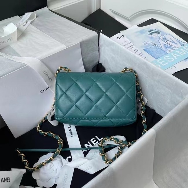 Chanel Flap Shoulder Bag Original leather AS2633 green