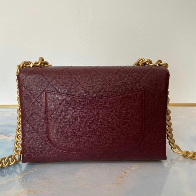 Chanel Flap Shoulder Bag Original leather AS2764 Wine