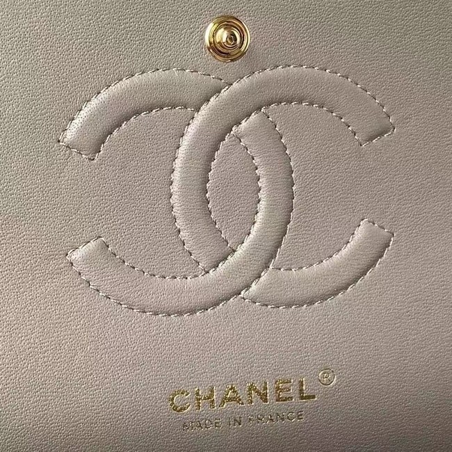 chanel classic handbag Lambskin & gold Metal A01112 grey