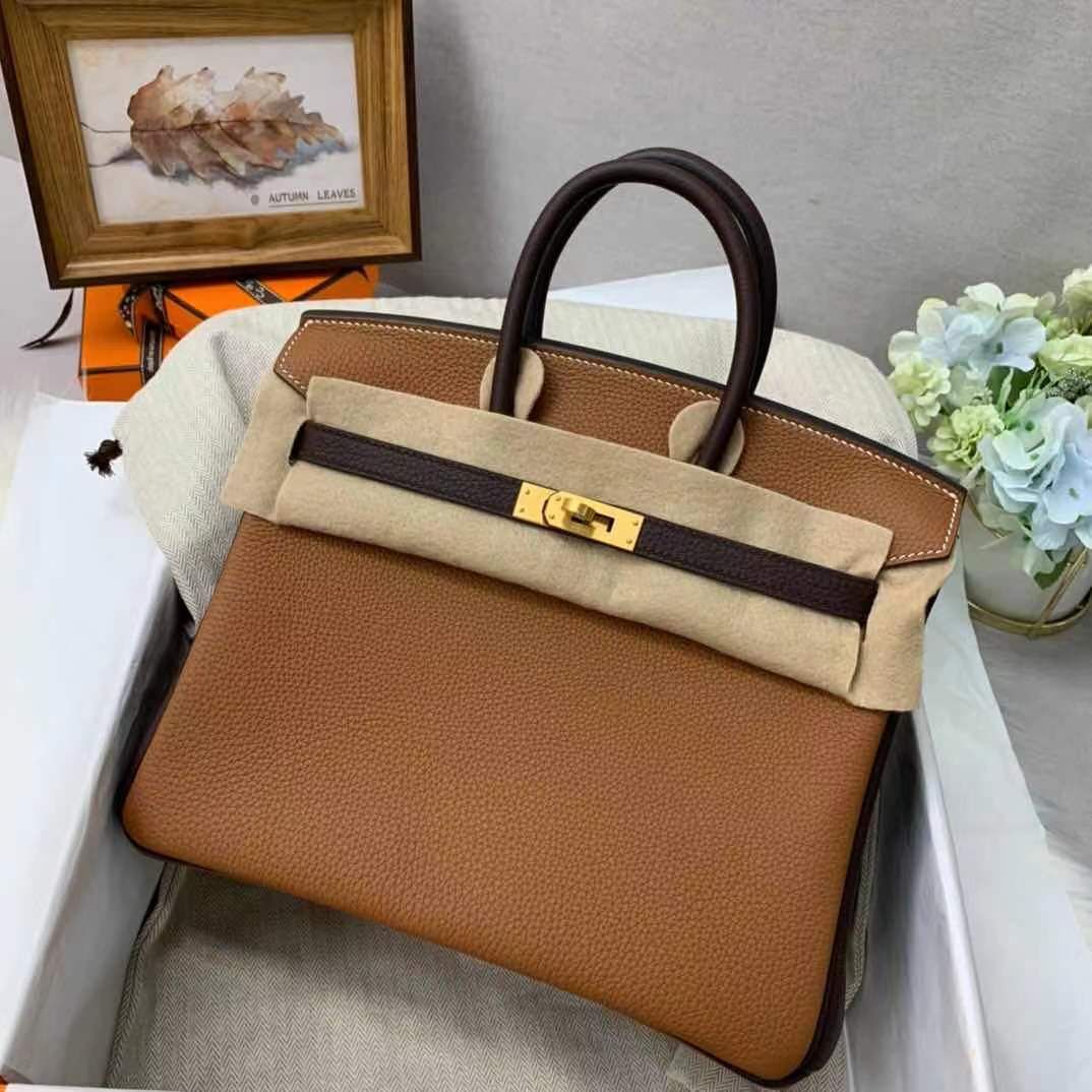 Hermes Birkin Bag Original Leather 35CM Color matching 17888 Brown&Dark Brown