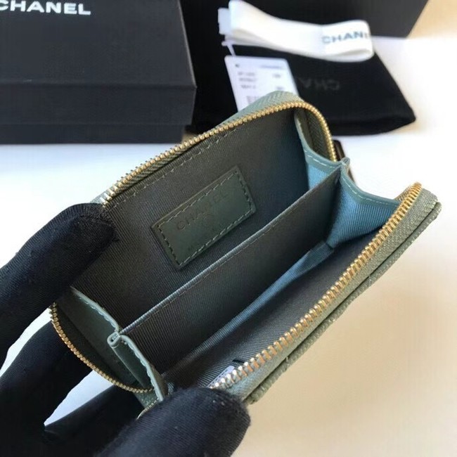 Chanel card holder Calfskin AP1650 green