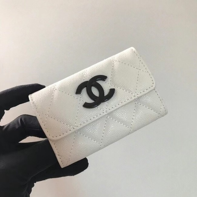 Chanel card holder Calfskin AP1966 white